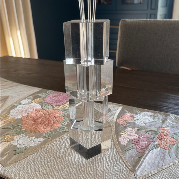 Crystal Tower Bud Vase by Tizo clear elegant NWT + box Gorgeous! - Picture 6 of 9